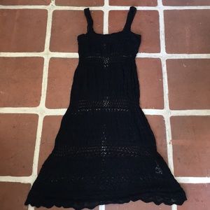 Black crochet dress
